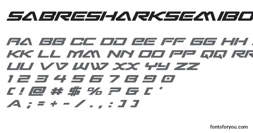 Sabresharksemibold-fontti – aakkoset, numerot, erikoismerkit