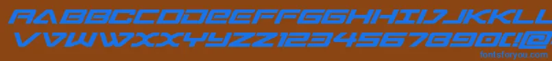 sabresharksemibold Font – Blue Fonts on Brown Background