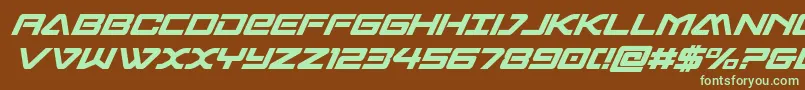 sabresharksemiboldcond-fontti – vihreät fontit ruskealla taustalla