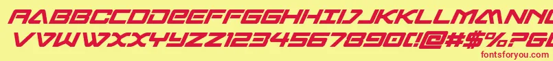 sabresharksemiboldcond Font – Red Fonts on Yellow Background