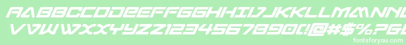 Fonte sabresharksemiboldcond – fontes brancas em um fundo verde