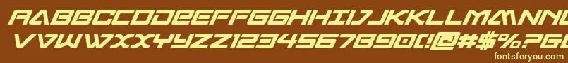 sabresharksemiboldcond-fontti – keltaiset fontit ruskealla taustalla