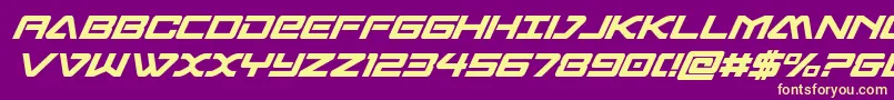 sabresharksemiboldcond Font – Yellow Fonts on Purple Background