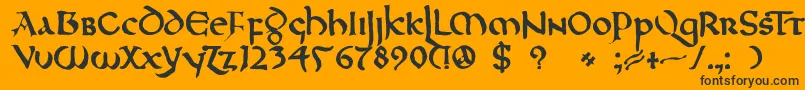 DkNorthumbria Font – Black Fonts on Orange Background