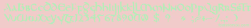 Шрифт DkNorthumbria – зелёные шрифты на розовом фоне