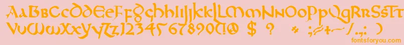 DkNorthumbria Font – Orange Fonts on Pink Background