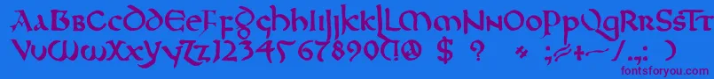 DkNorthumbria Font – Purple Fonts on Blue Background