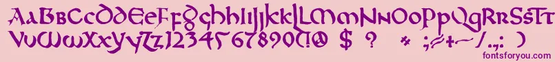 DkNorthumbria Font – Purple Fonts on Pink Background