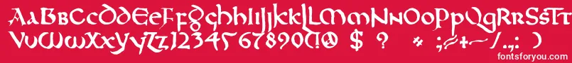 DkNorthumbria Font – White Fonts on Red Background