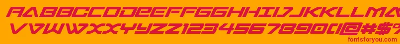 Czcionka sabresharksemiboldsemicond – czerwone czcionki na pomarańczowym tle