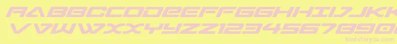 sabresharksemiboldsemiexpand-fontti – vaaleanpunaiset fontit keltaisella taustalla