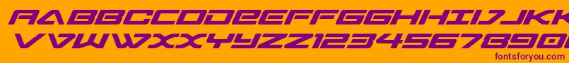 sabresharksemiboldsemiexpand Font – Purple Fonts on Orange Background