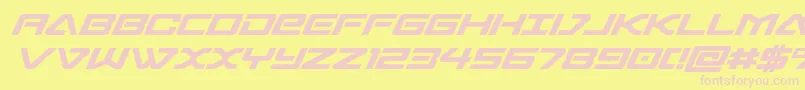 sabresharksemicond Font – Pink Fonts on Yellow Background