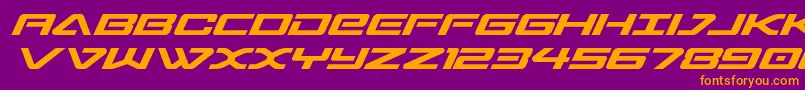 sabresharksemiexpand Font – Orange Fonts on Purple Background
