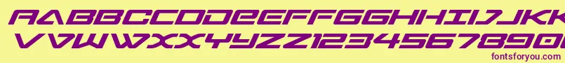 sabresharksemiexpand Font – Purple Fonts on Yellow Background
