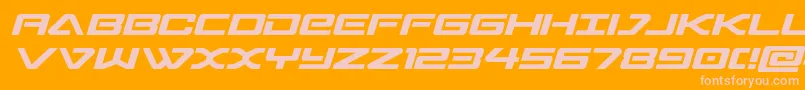 sabresharksemistraight-Schriftart – Rosa Schriften auf orangefarbenem Hintergrund