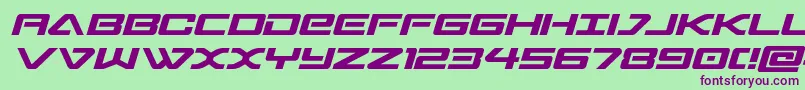 sabresharksemistraight Font – Purple Fonts on Green Background