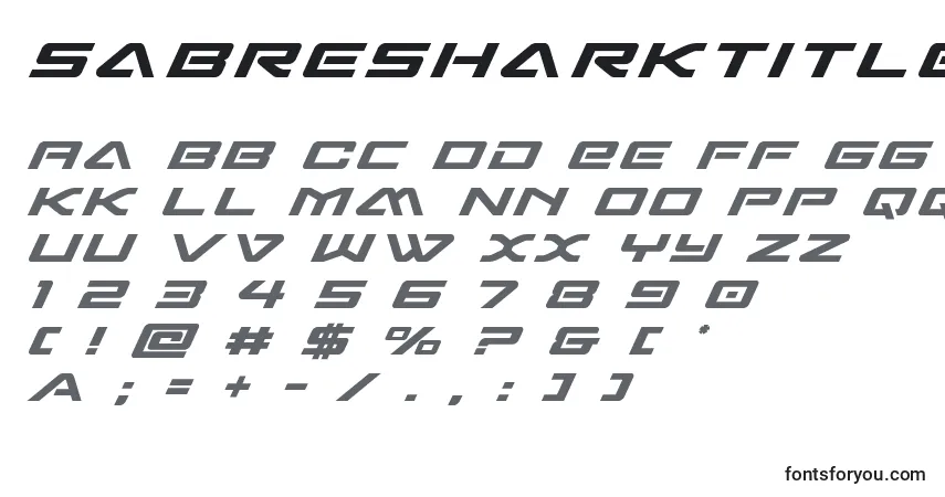 Czcionka Sabresharktitle – alfabet, cyfry, specjalne znaki