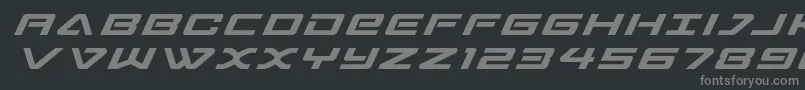 フォントsabresharktitle – 黒い背景に灰色の文字