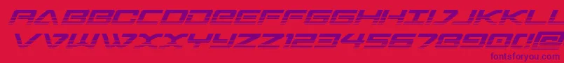 sabresharktwo-Schriftart – Violette Schriften auf rotem Hintergrund