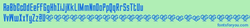Sabuga Regular-Schriftart – Blaue Schriften auf grünem Hintergrund