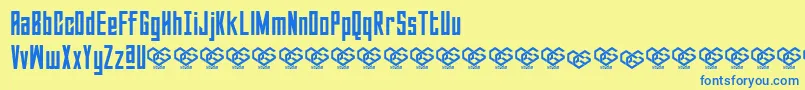 Sabuga Regular Font – Blue Fonts on Yellow Background