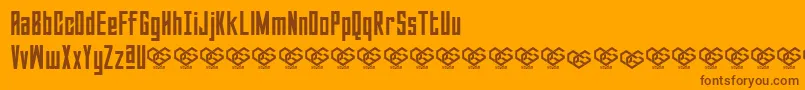 Sabuga Regular-Schriftart – Braune Schriften auf orangefarbenem Hintergrund