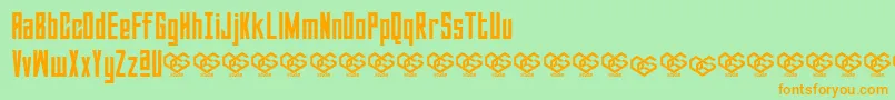 Fonte Sabuga Regular – fontes laranjas em um fundo verde
