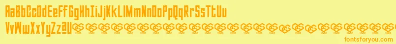 Fonte Sabuga Regular – fontes laranjas em um fundo amarelo