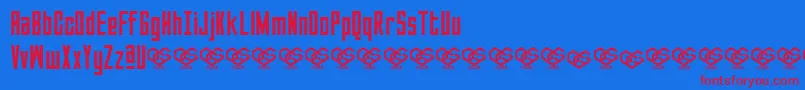 Sabuga Regular-fontti – punaiset fontit sinisellä taustalla