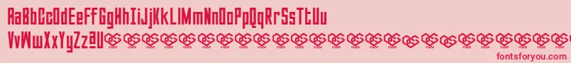 Fonte Sabuga Regular – fontes vermelhas em um fundo rosa
