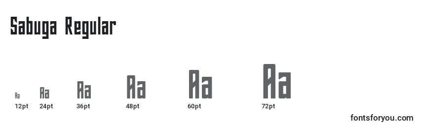 Размеры шрифта Sabuga Regular