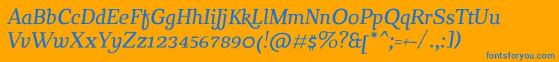 ChucaraItalic Font – Blue Fonts on Orange Background