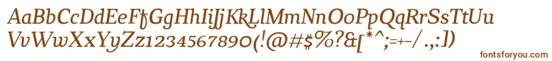 Шрифт ChucaraItalic – коричневые шрифты на белом фоне
