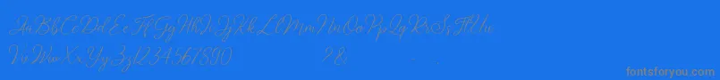 Sabyan-Schriftart – Graue Schriften auf blauem Hintergrund