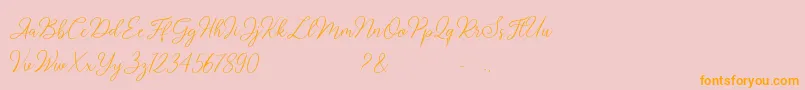 Sabyan-Schriftart – Orangefarbene Schriften auf rosa Hintergrund