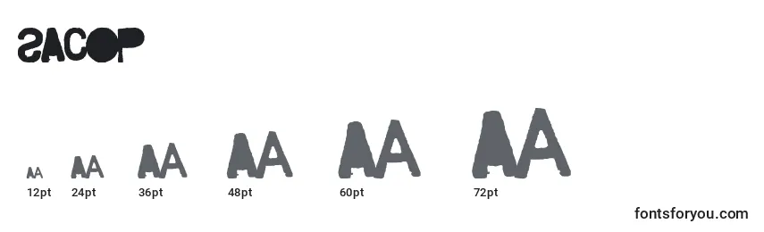 Размеры шрифта SACOP    (139431)