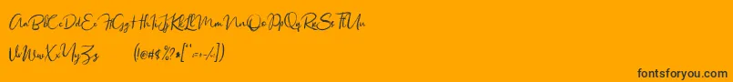 Sacreditty Demo-Schriftart – Schwarze Schriften auf orangefarbenem Hintergrund