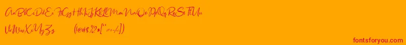 Sacreditty Demo Font – Red Fonts on Orange Background