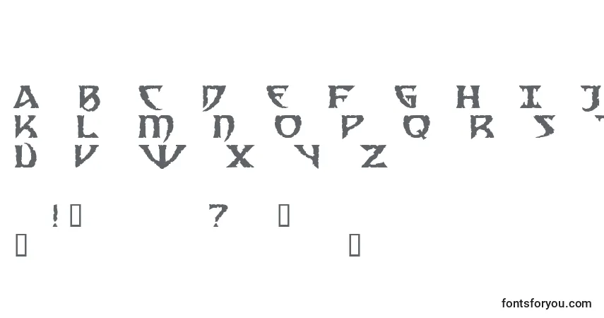 Czcionka Sad      (139433) – alfabet, cyfry, specjalne znaki