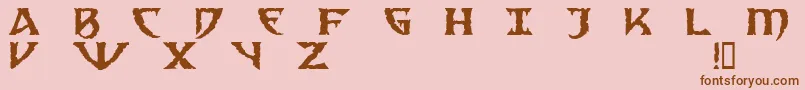 sad     -Schriftart – Braune Schriften auf rosa Hintergrund
