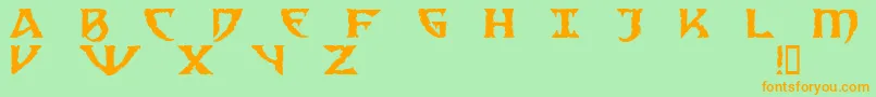 sad     -fontti – oranssit fontit vihreällä taustalla