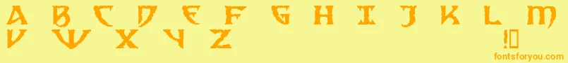 sad     -fontti – oranssit fontit keltaisella taustalla