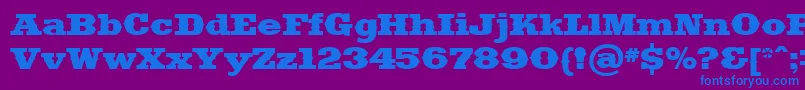 Saddlebag Font – Blue Fonts on Purple Background