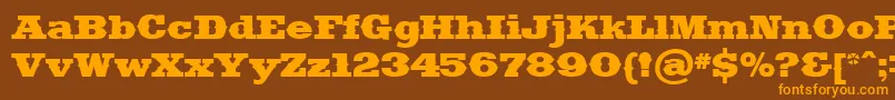 Saddlebag Font – Orange Fonts on Brown Background