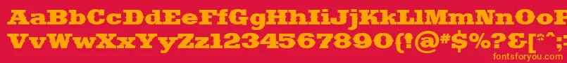 Saddlebag Font – Orange Fonts on Red Background