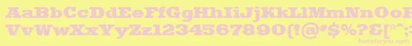 Saddlebag Font – Pink Fonts on Yellow Background