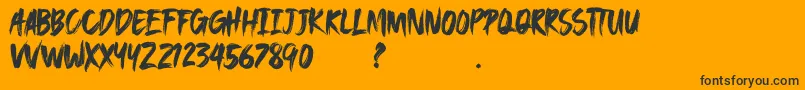 Шрифт SAEROWS DEMO – чёрные шрифты на оранжевом фоне