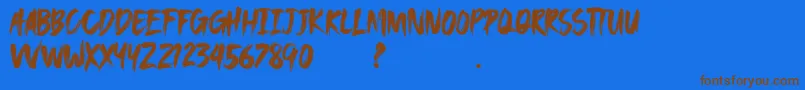 SAEROWS DEMO Font – Brown Fonts on Blue Background