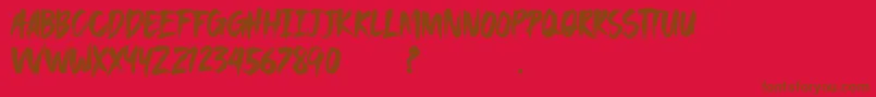 SAEROWS DEMO Font – Brown Fonts on Red Background